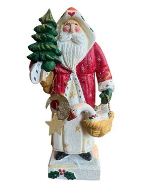 House of Hatten Handcrafted Santa with Porch 🪿 Rare Find 2002